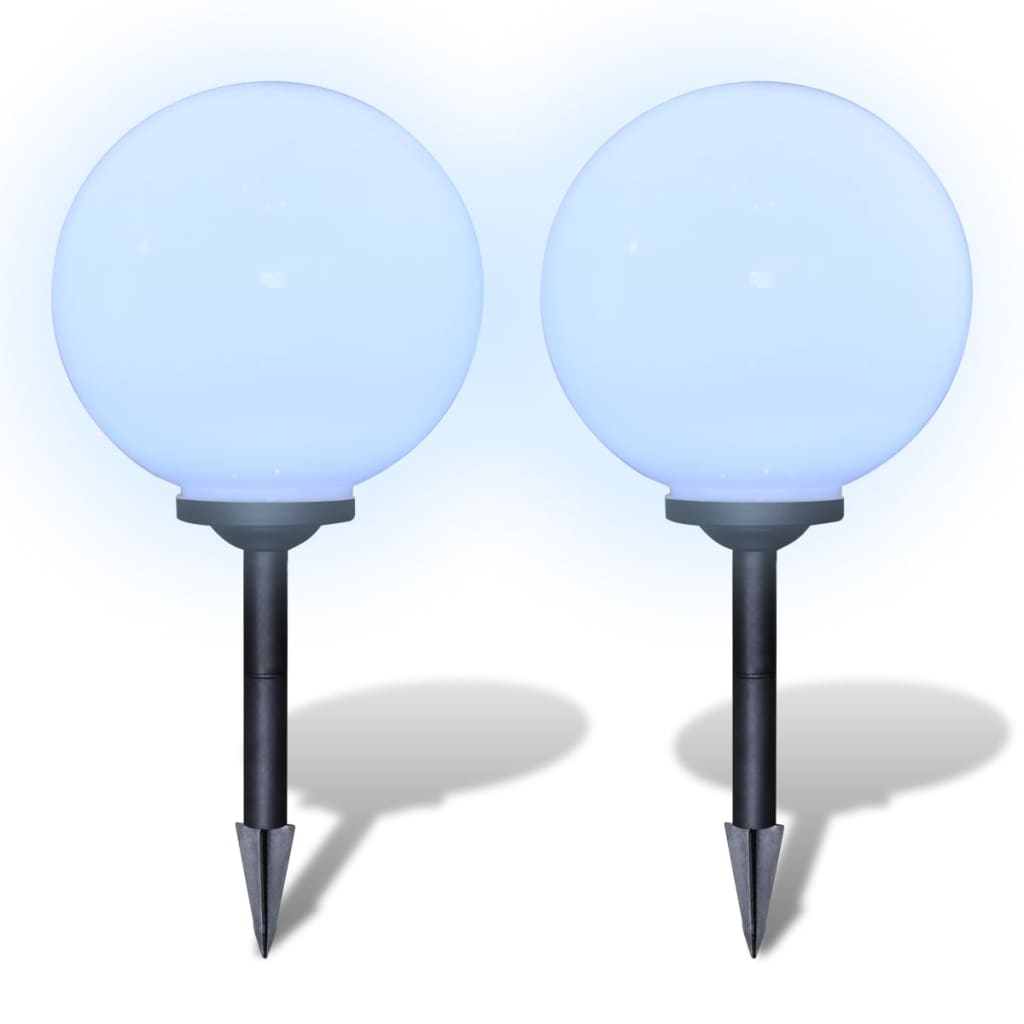 Utendørs LED-lamper for hagesti 2 stk 30 cm med jordplugg