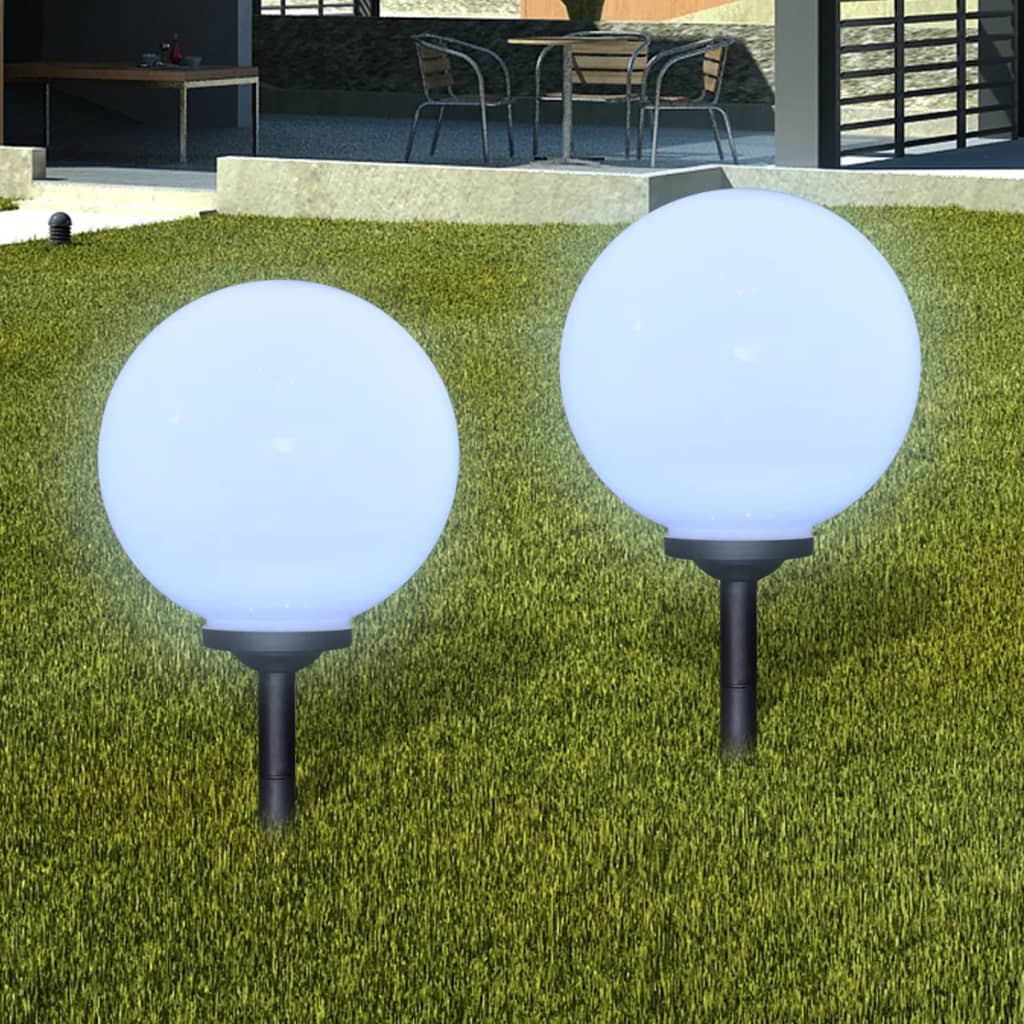 Utendørs LED-lamper for hagesti 2 stk 30 cm med jordplugg
