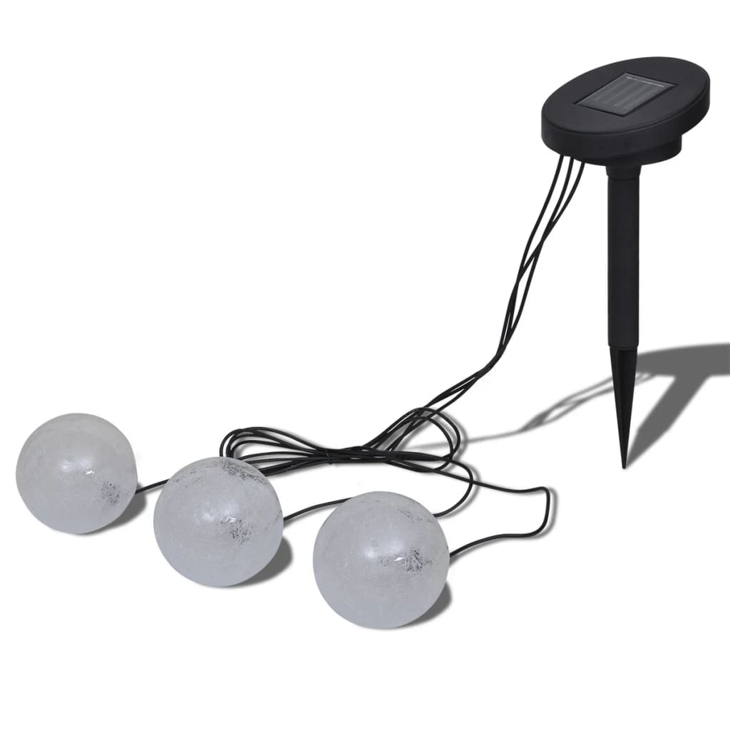 Flytende kulelys 3 stk LED soldrevet vidaXL