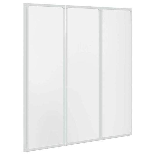 Badekaravskjerming 141 x 132 cm 3 Sammenleggbare Paneler