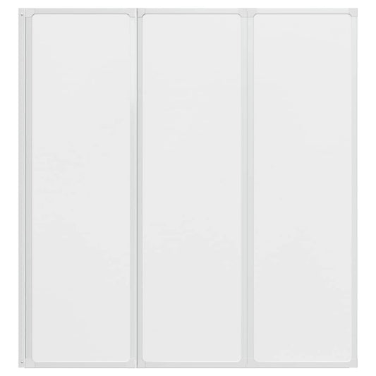 Badekaravskjerming 141 x 132 cm 3 Sammenleggbare Paneler
