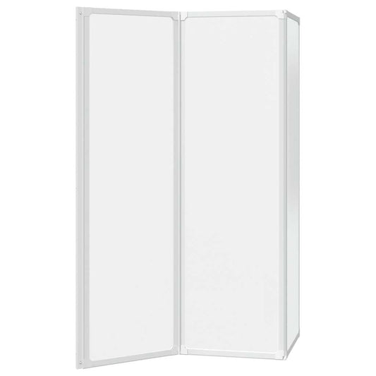 Badekaravskjerming 141 x 132 cm 3 Sammenleggbare Paneler