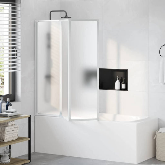 Badekaravskjerming 141 x 132 cm 3 Sammenleggbare Paneler