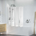 Badekarskjerm 140 x 168 cm 7 paneler sammenleggbare + håndklehylle
