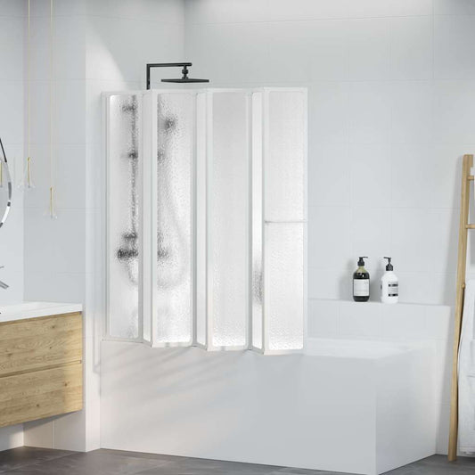 Badekarskjerm 140 x 168 cm 7 paneler sammenleggbare + håndklehylle