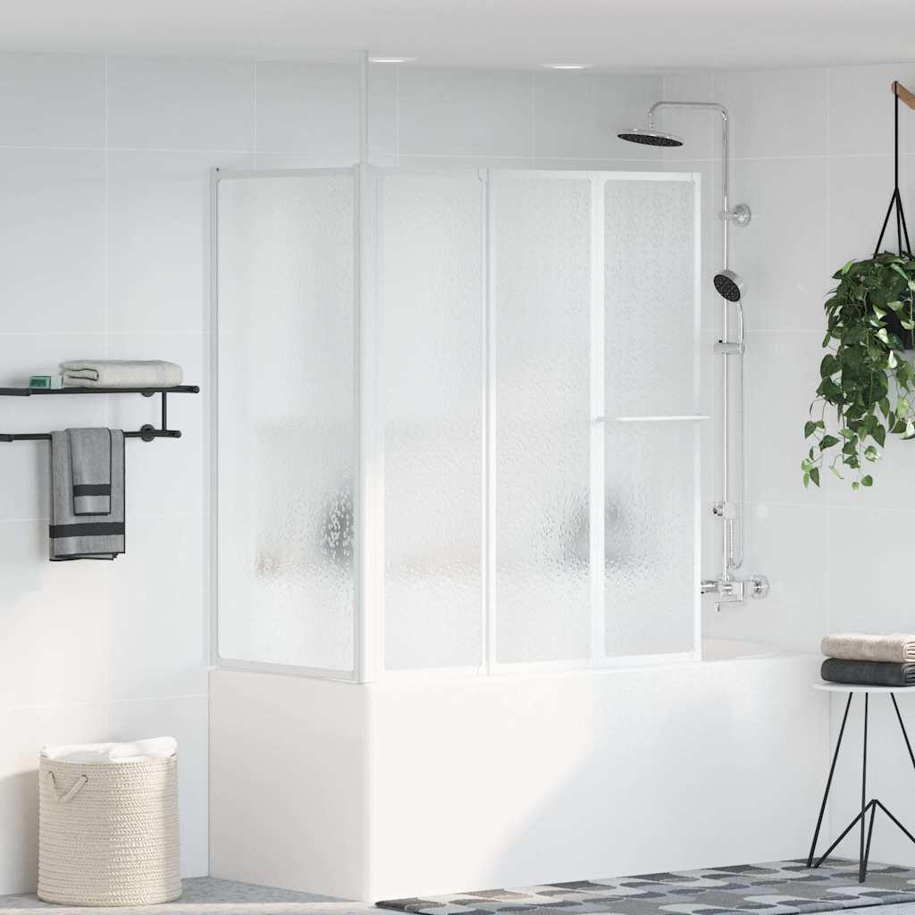 Dusj- og badeskjerm L-formet 70x120x137 cm 4 paneler sammenleggbar vidaXL