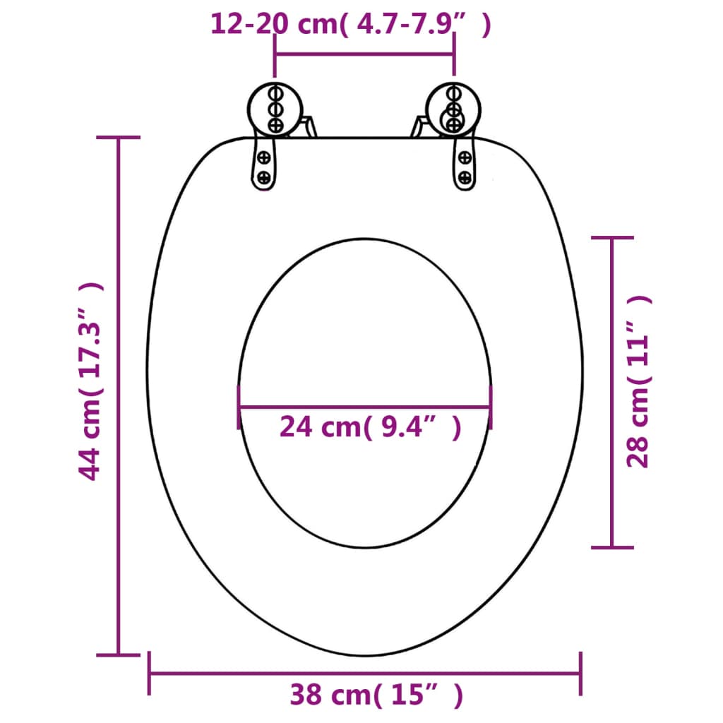 Toalettsete MDF steiner