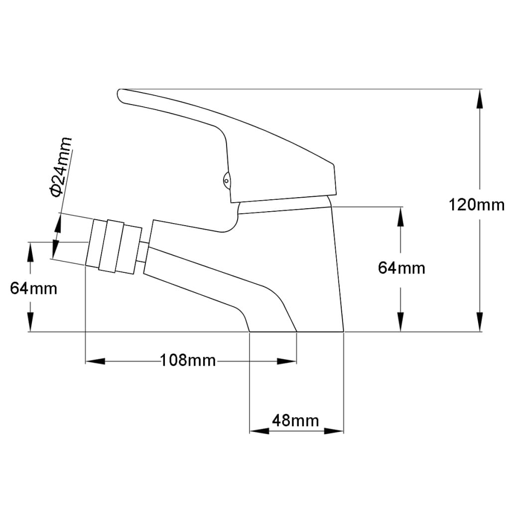 Blandebatteri for bidet krom