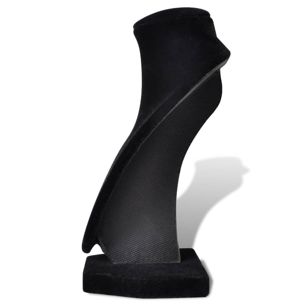 Flannell Smykkeholder Halskjede Bust Svart 9 x 8,5 x 15 cm 4 stk vidaXL