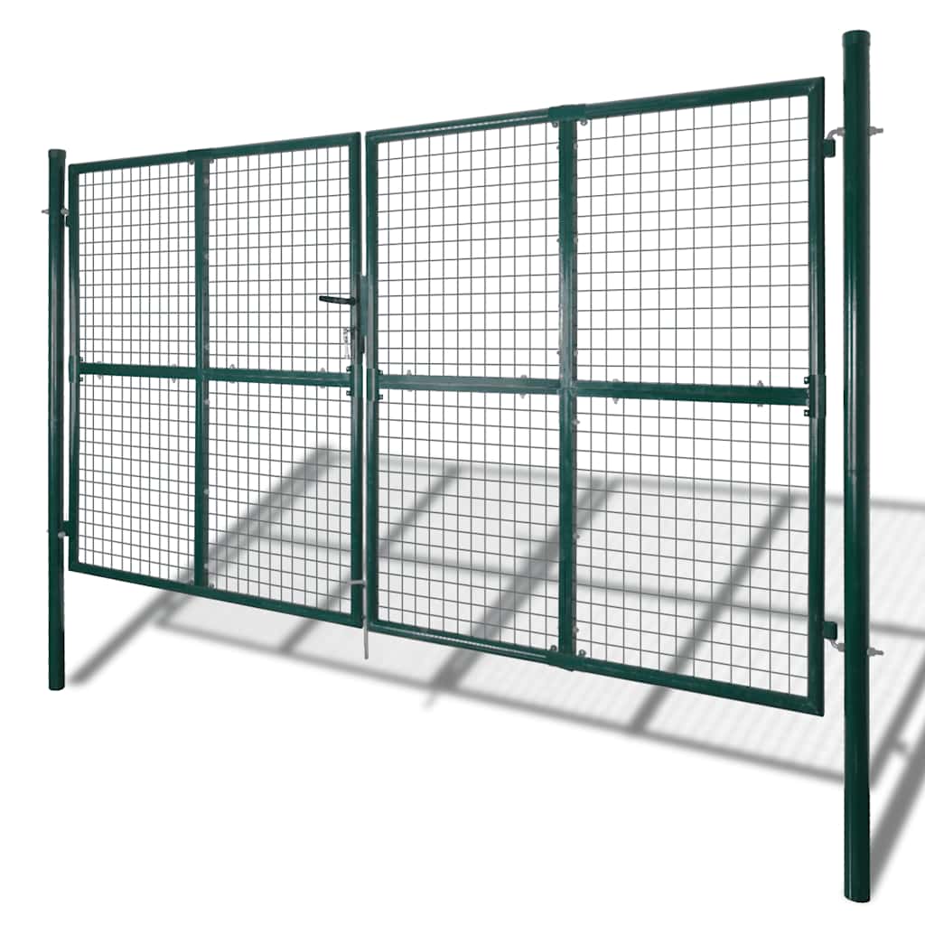 Hagegrind med nettinggjerde dør vegggitter 300x175 cm vidaXL