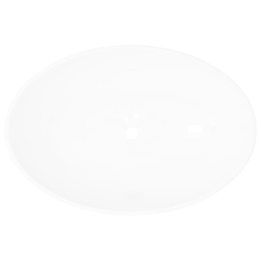 Luksusservant keramisk oval hvit 40 x 33 cm