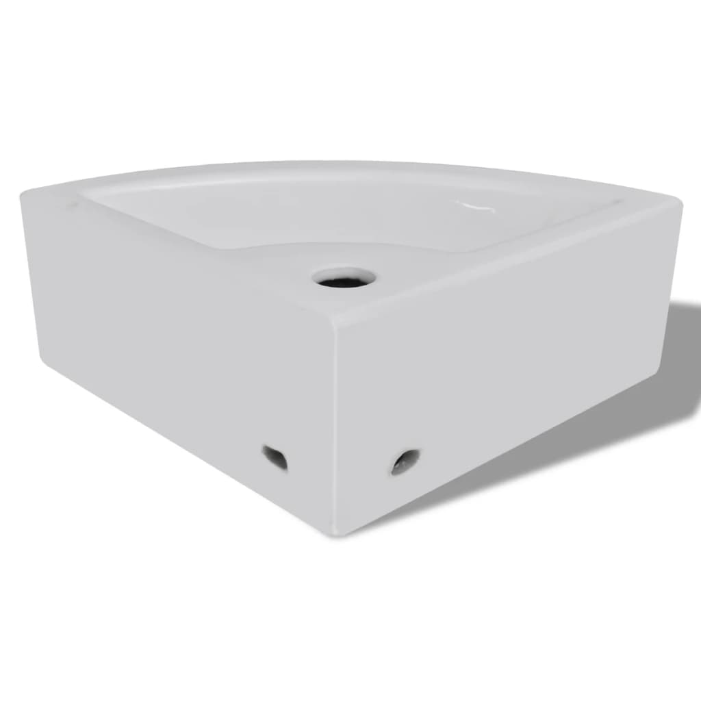 Vask med overløpsfunksjon 45x32x12,5 cm hvit