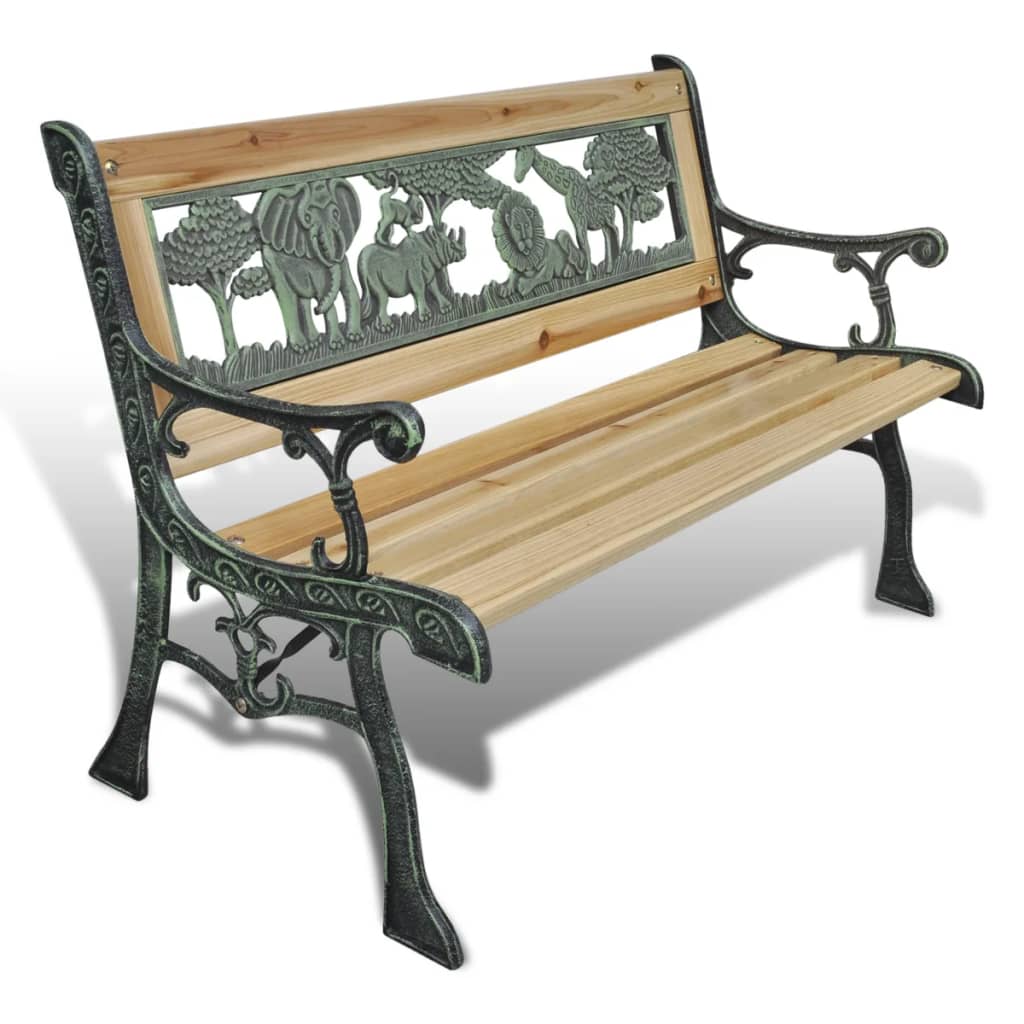 Hagebenk for barn 84 cm tre vidaXL