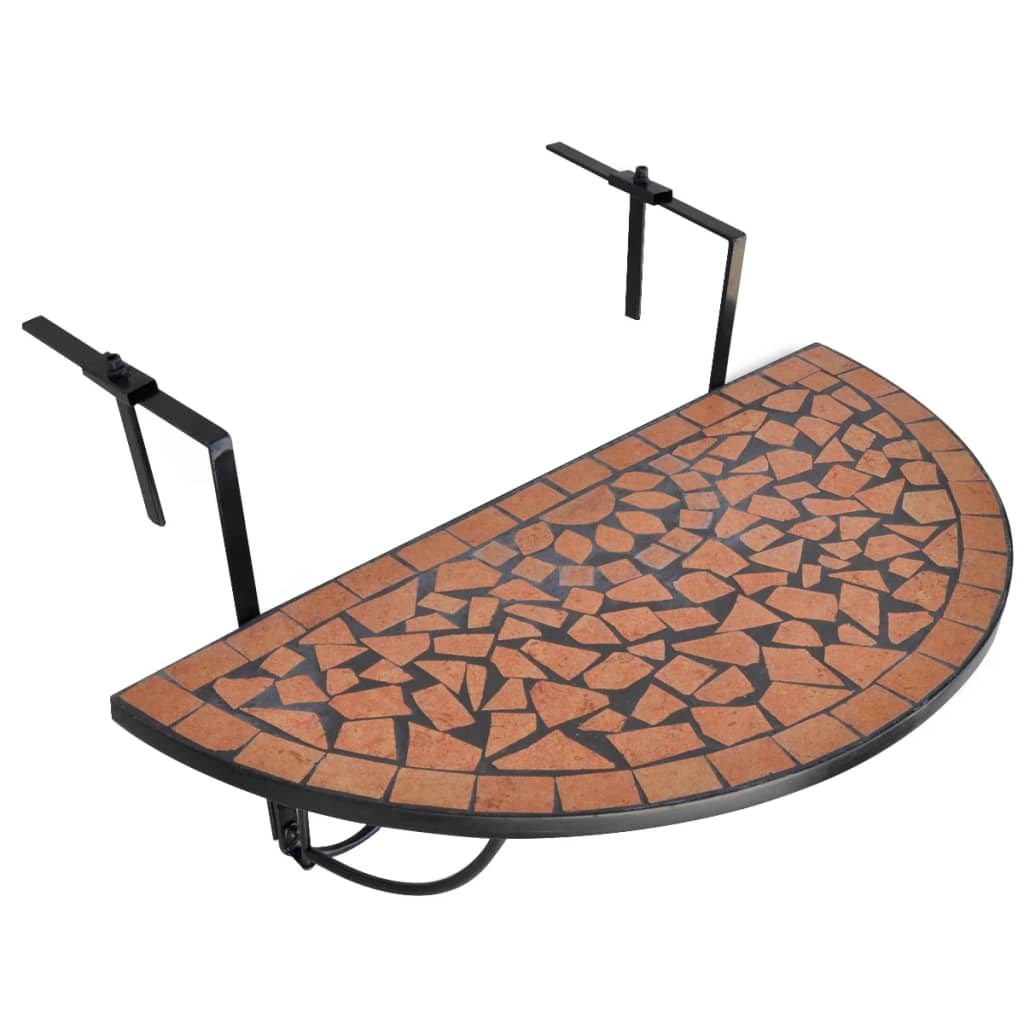 Hengende balkongbord terrakotta mosaikk