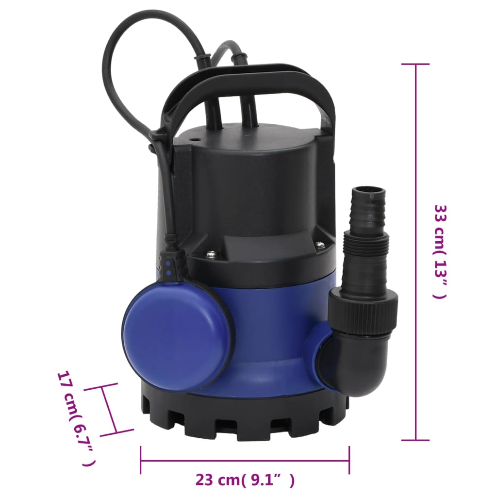 Electric Garden Nedsenkbar pumpe for skittent vann 400 W vidaXL