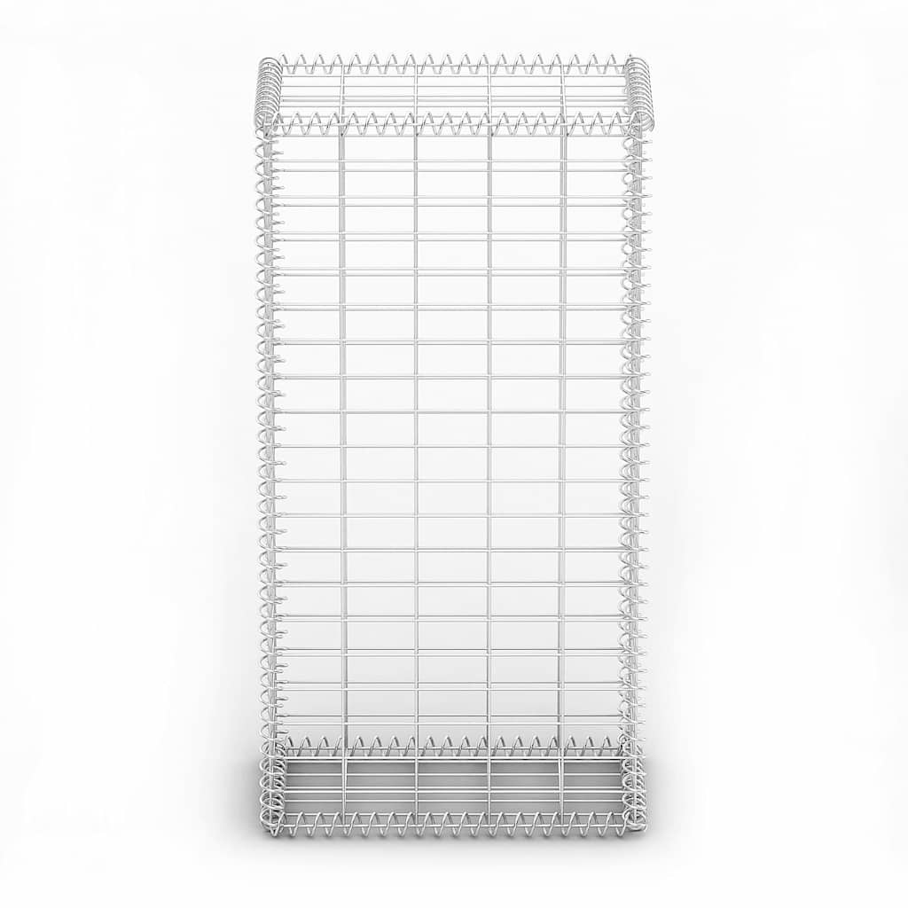 Gabionkurv med lokk galvanisert tråd 100 x 50 x 30 cm