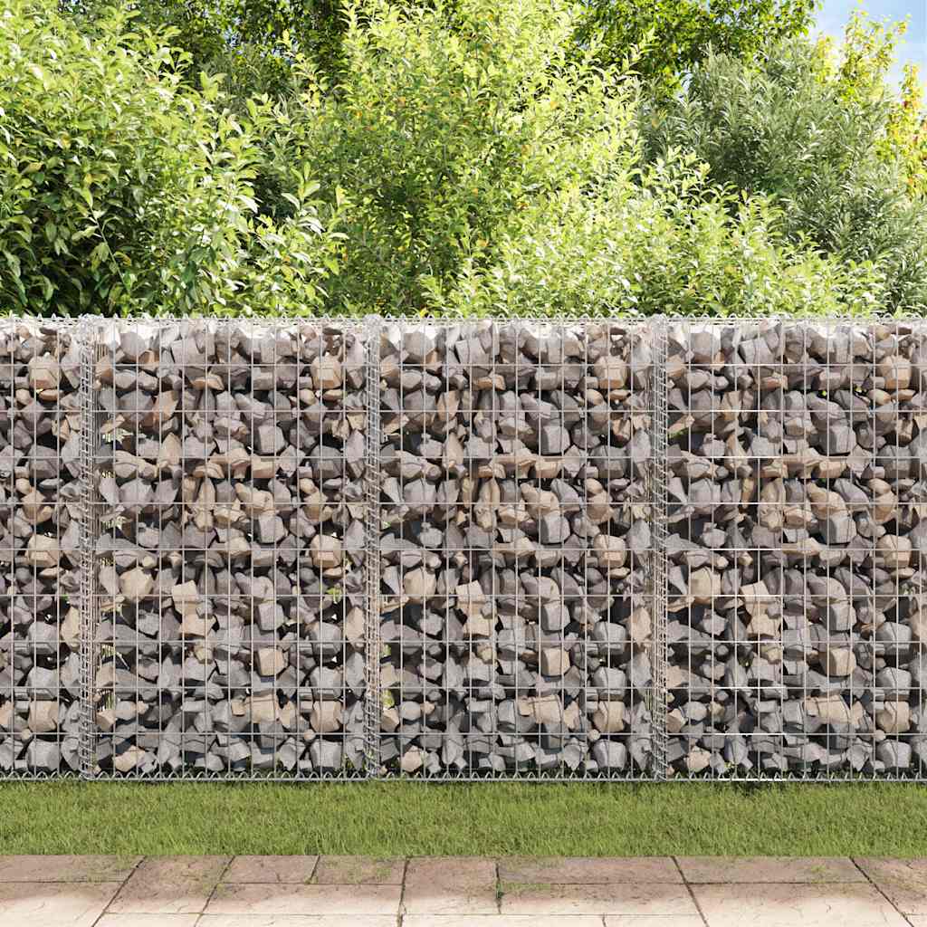 Gabionkurv med lokk galvanisert tråd 100 x 80 x 30 cm