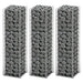 Gabionsett 3 stk galvanisert tråd 25 x 25 x 100 cm