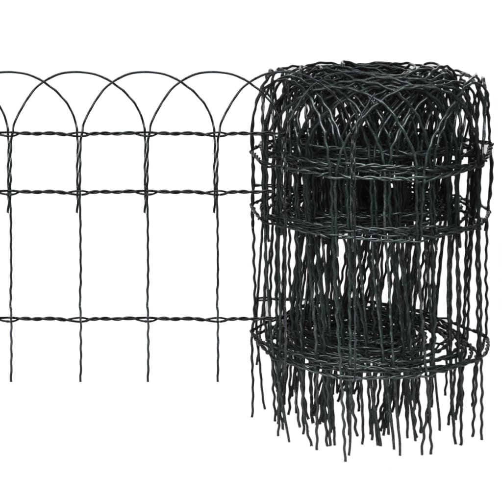 Hagegrensegjerde pulverlakkert jern 10x0,4 m