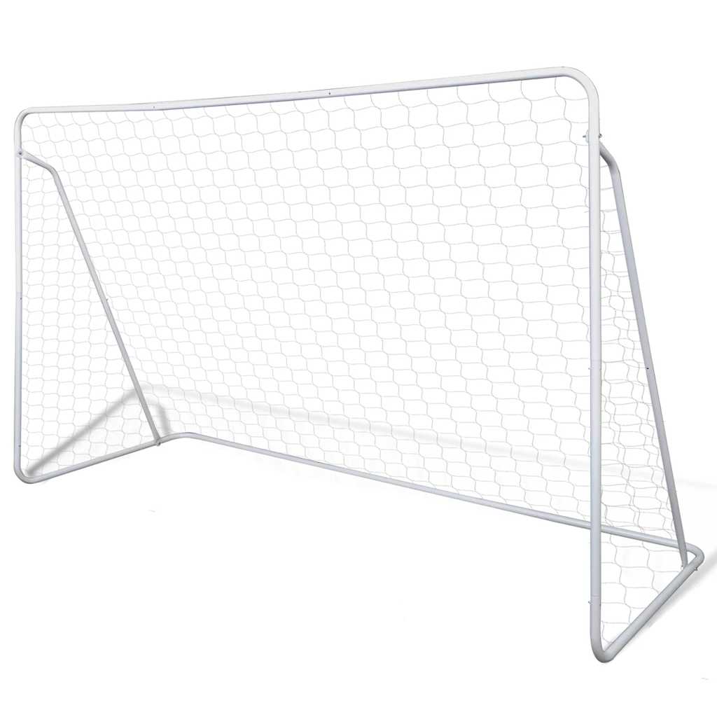 Fotballmålsett med stolper og nett 240x90x150 cm høykvalitets