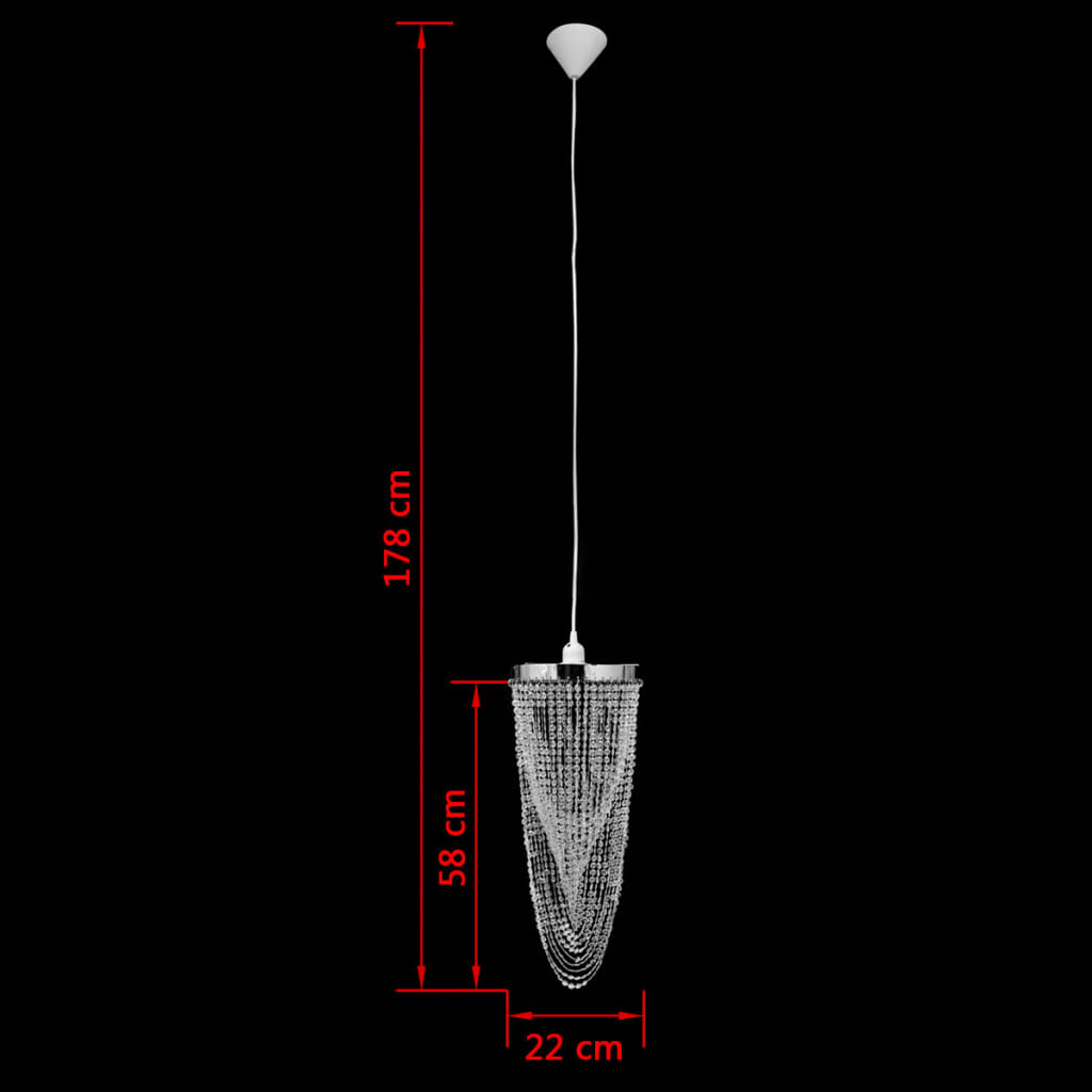 Taklampe/lysekrone crystal 22 x 58 cm