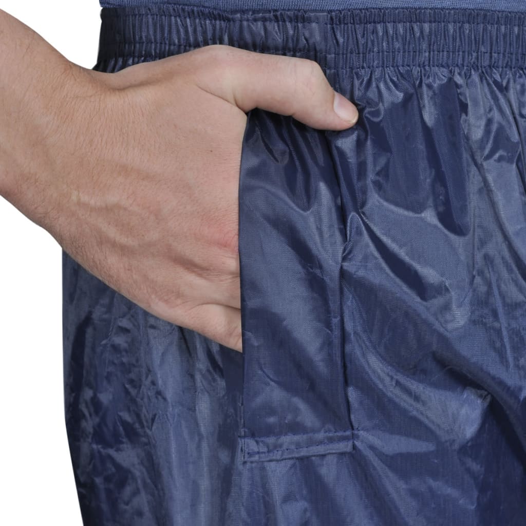 Herre Marineblå 2stk Regnsett med Hette XL