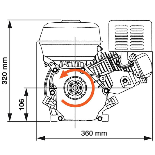 Bensinmotor 6,5 HK 4,8 kW svart