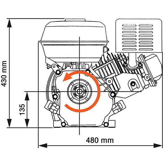 Bensinmotor 15 HP 11 kW svart