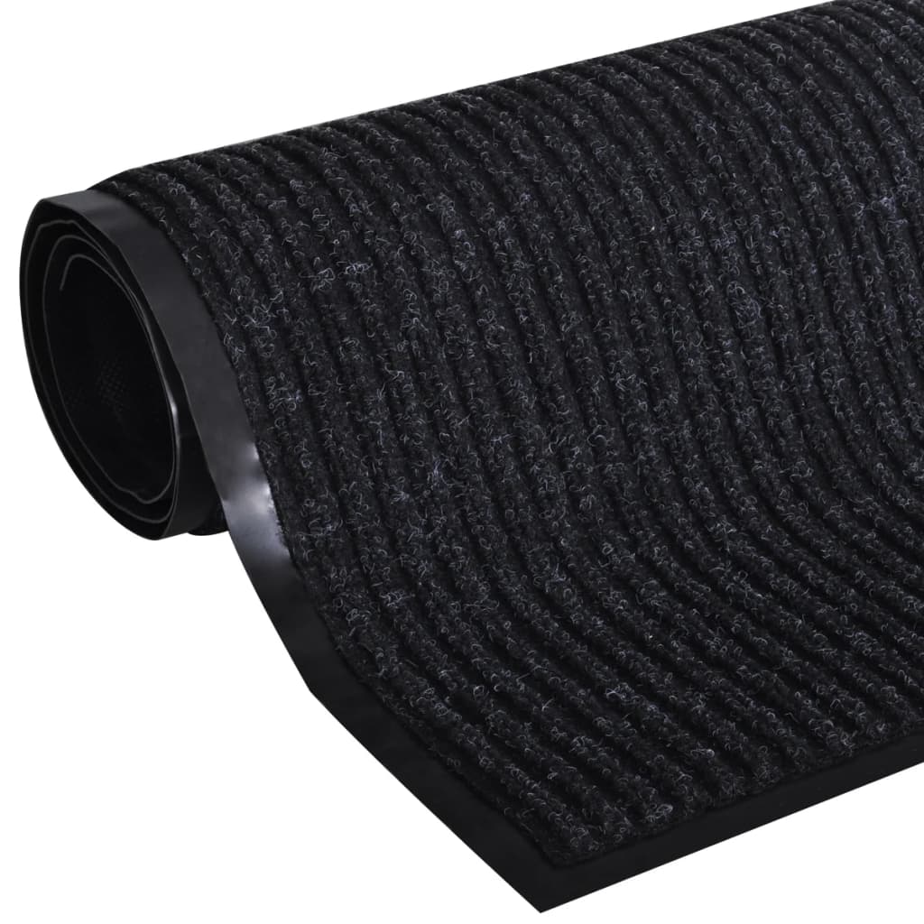 Dørmatte svart 90 x 60 cm PVC