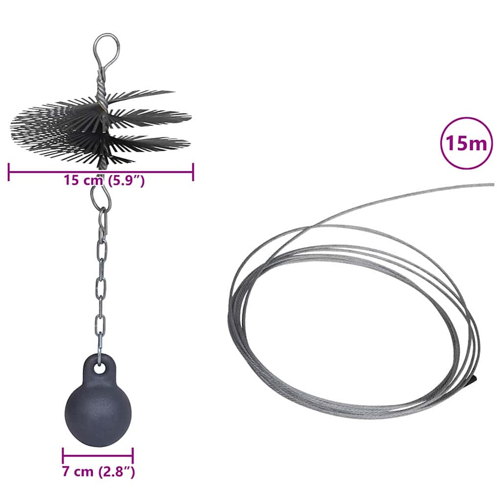 Skorstein Børste Rund Diameter 15cm