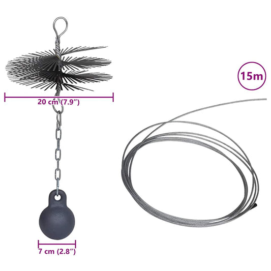 Skorstein Børste Rund Diameter 20cm