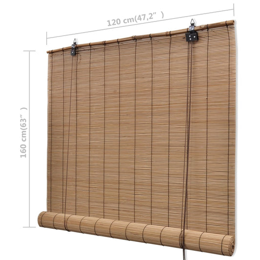 Rullegardiner brun bambus 120 x 160 cm