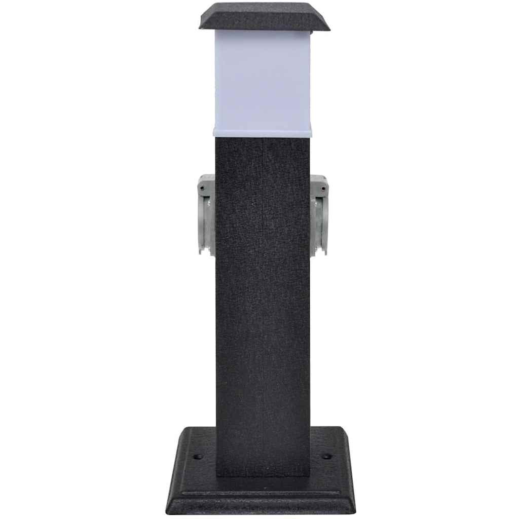 Svart hagestrømsokkel med lampe