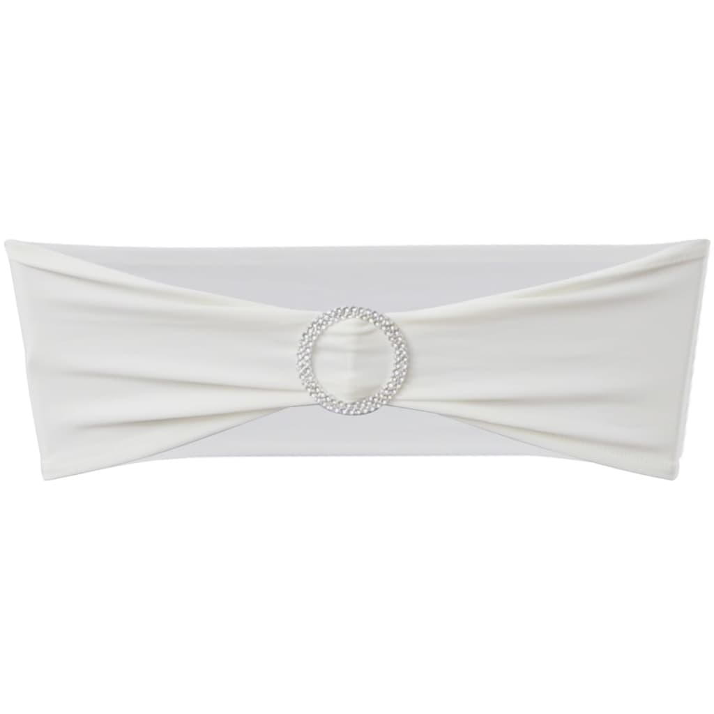 25 stk Crème Dekorative Stolrekk med Diamant Spenne