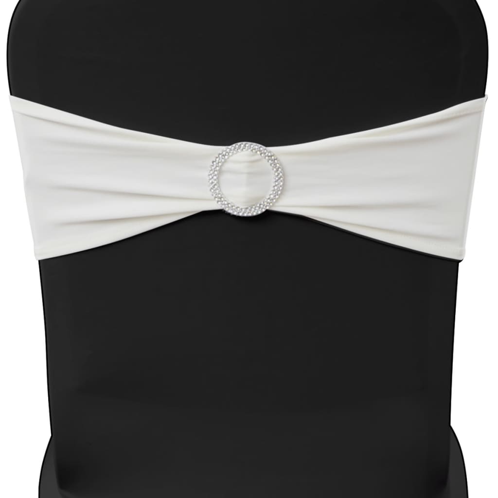 25 stk Crème Dekorative Stolrekk med Diamant Spenne