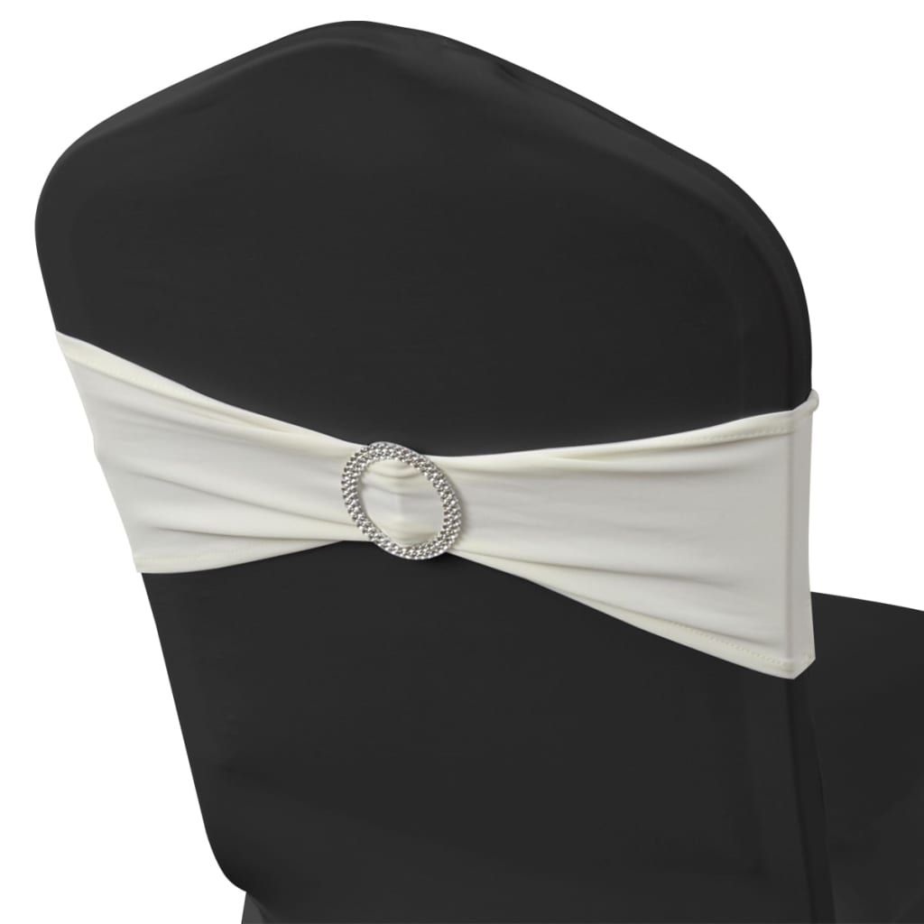 25 stk Crème Dekorative Stolrekk med Diamant Spenne