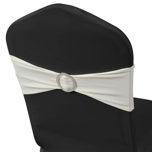 25 stk Crème Dekorative Stolrekk med Diamant Spenne