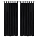 Mikrosateng Gardiner Svarte med løkker 140 x 245 cm 2 stk