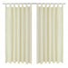 2stk Krem Micro-Sateng Gardiner med Sløyfer 140 x 245 cm