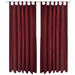 2stk Bordeaux Micro-Sateng Gardiner med Sløyfer 140 x 175 cm