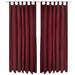 2stk Bordeaux Micro-Sateng Gardiner med Sløyfer 140 x 225 cm