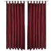 2stk Bordeaux Micro-Sateng Gardiner med Sløyfer 140 x 245 cm
