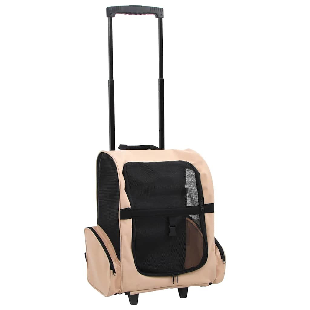 Sammenleggbar kjæledyrvogn flerfunksjonell beige