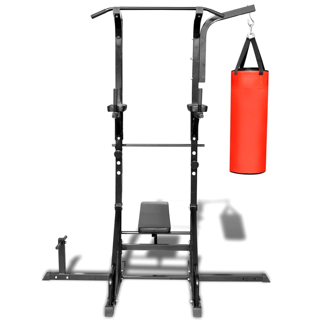 Power Tower med sit-up benk og boksebag