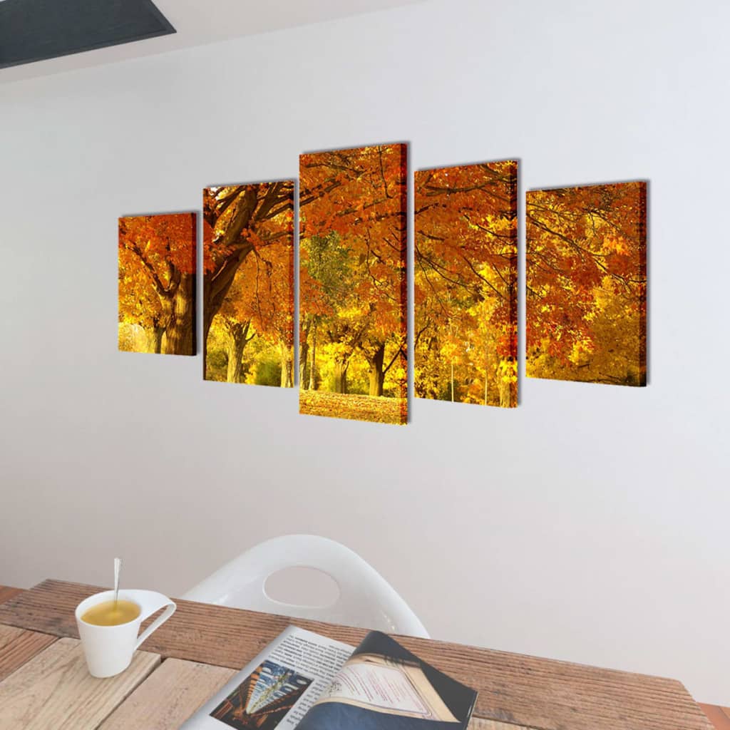 Kanvas Flerdelt Veggdekorasjon Lønnetre 100 x 50 cm vidaXL