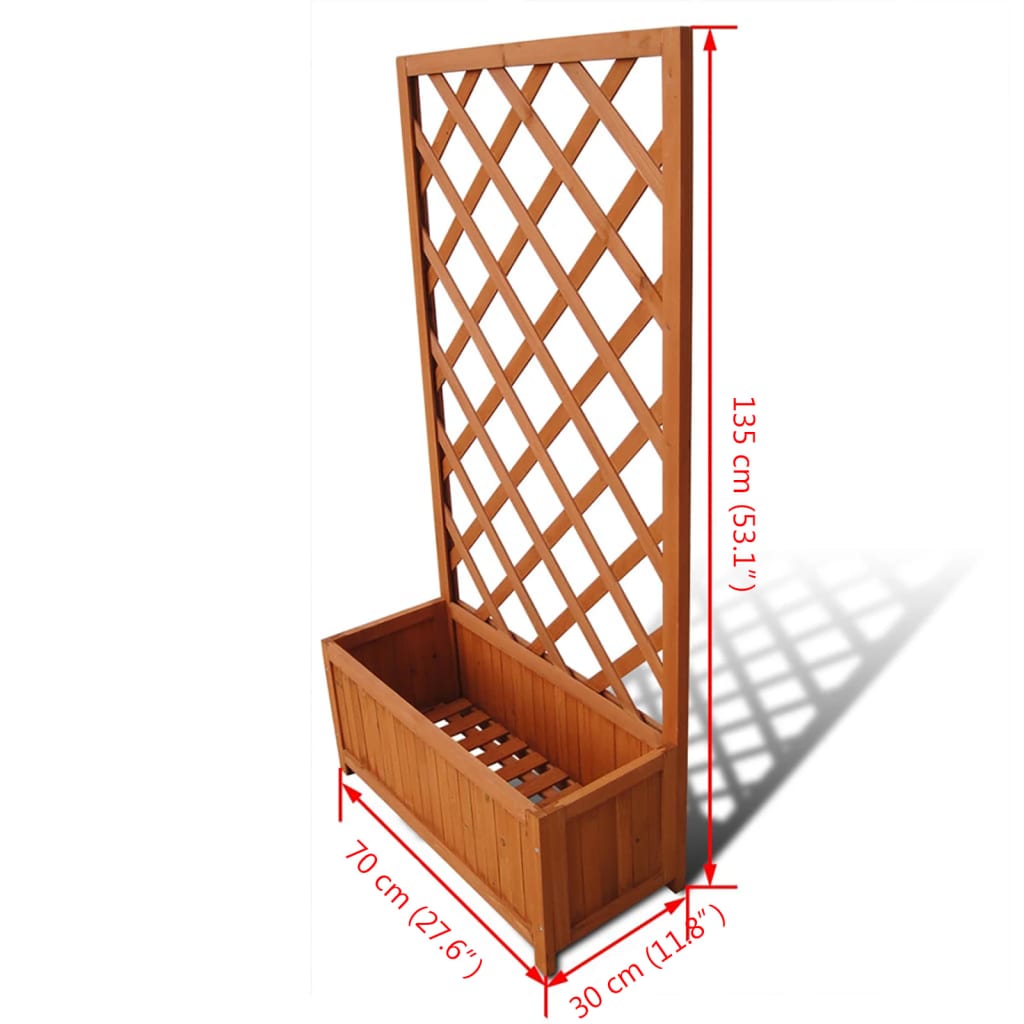Blomsterkasse med espalier 70 x 30 x 135 cm