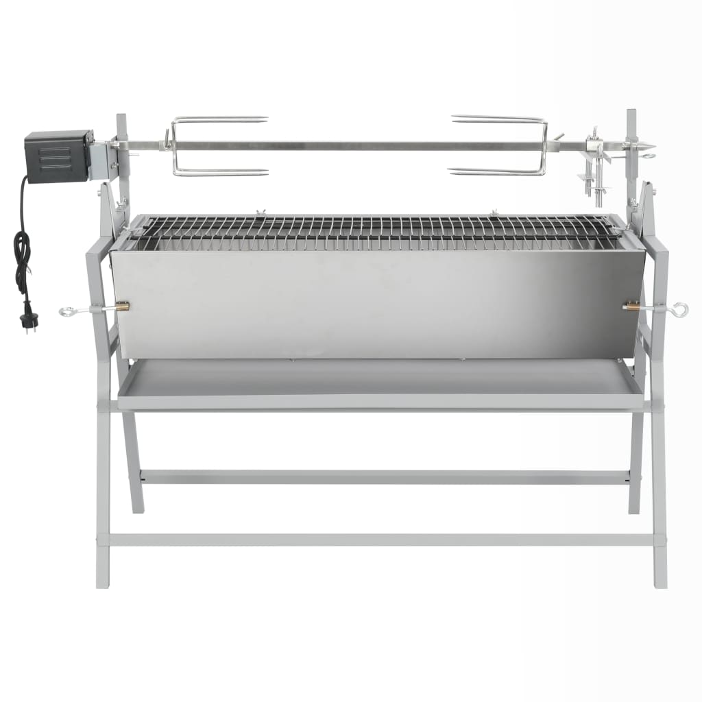 Grill med grillspyd jern og rustfritt stål