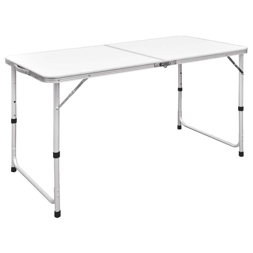 Sammenleggbart campingbord høydejusterbar aluminium 120x60 cm vidaXL