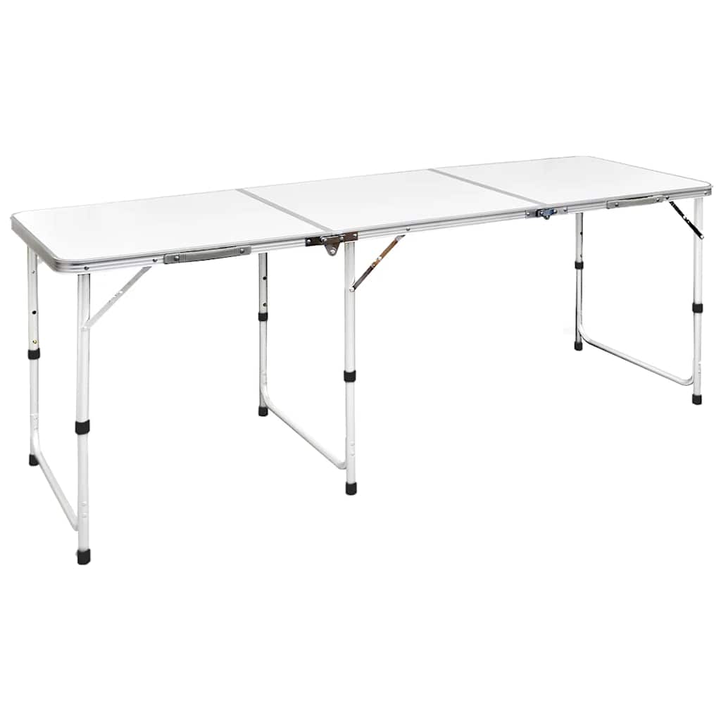 Sammenleggbart campingbord høydejusterbar aluminium 180 x 60 cm vidaXL