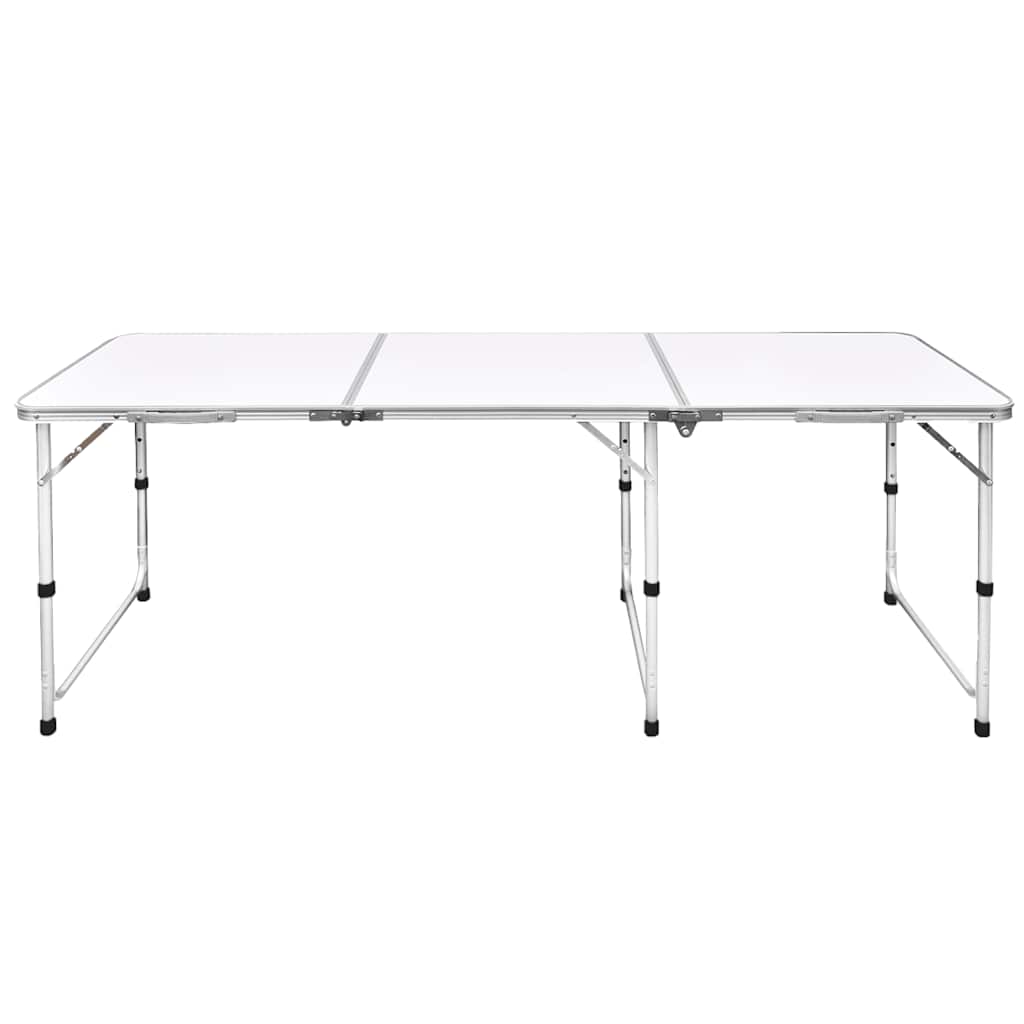 Sammenleggbart campingbord høydejusterbar aluminium 180 x 60 cm vidaXL